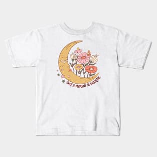 Moon and flower cute Kids T-Shirt